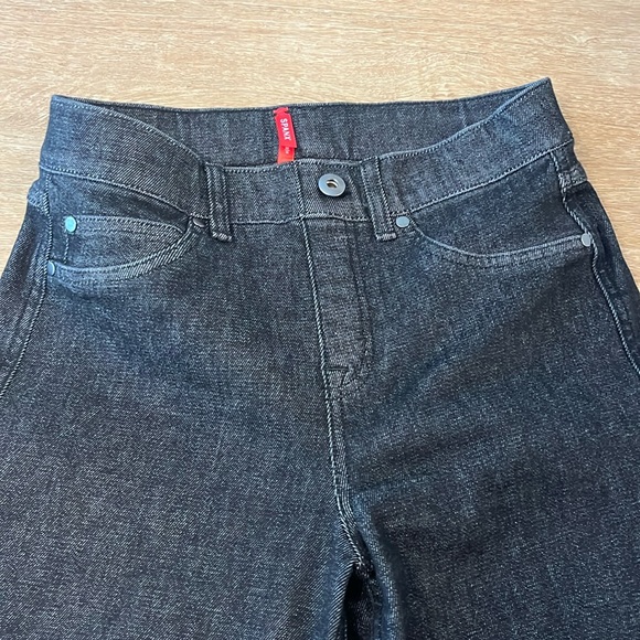 Spanx wide leg denim charcoal jeans NEIT Small Petit - Picture 2 of 6